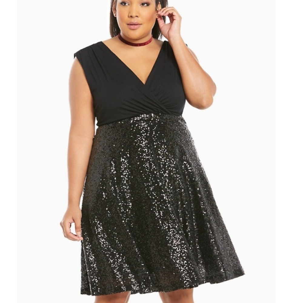 Torrid Black Sequin Party Cocktail Dress Size 18